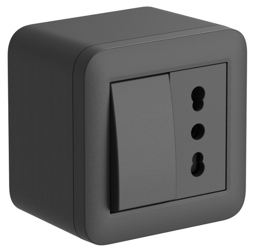 Presa interruttore ip40nero - interruttore,